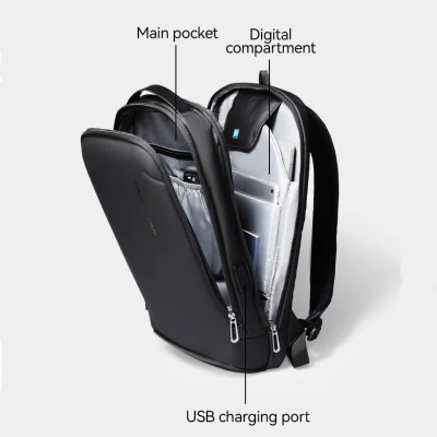 Рюкзак для ноутбука 15.6 дюймів Mark Ryden MR9008 із зовнішнім USB-портом (Graphite)