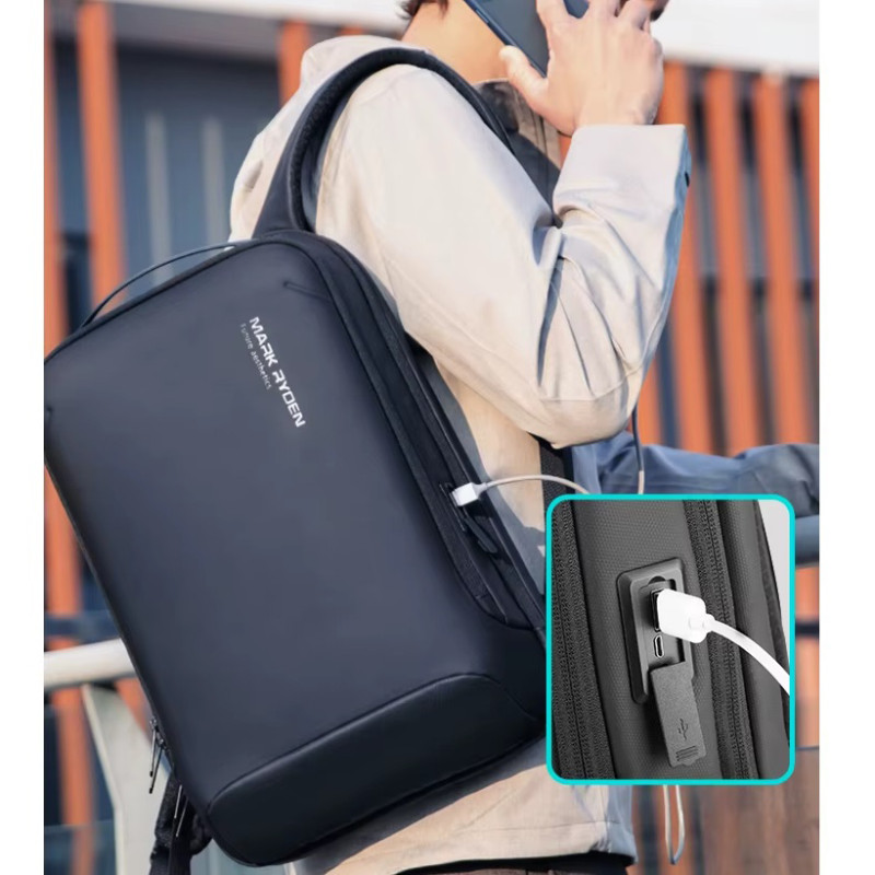 Рюкзак для ноутбука 15.6 дюймів Mark Ryden MR9008 із зовнішнім USB-портом (Graphite)