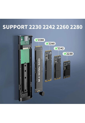 Зовнішня кишеня Acasis EC-6602 m.2 NVME SSD з підключенням USB Type-C (Сірий)