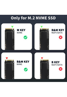 Зовнішня кишеня Acasis EC-6602 m.2 NVME SSD з підключенням USB Type-C (Сірий)