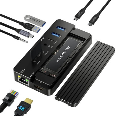 Док-станція Acasis CM073 з кишенею для SSD m.2 накопичувача (Чорний)