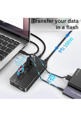 Док-станція Acasis CM073 з кишенею для SSD m.2 накопичувача (Чорний)