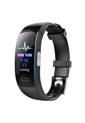 Розумний фітнес-браслет Jiks Fit з тонометром (Black-Blue)