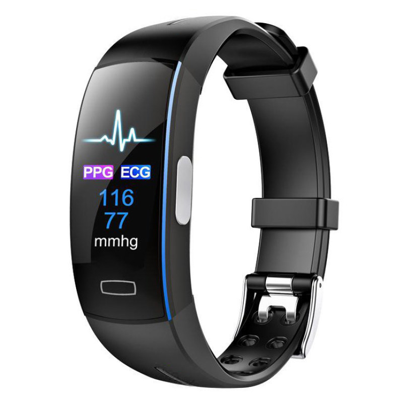 Розумний фітнес-браслет Jiks Fit з тонометром (Black-Blue)