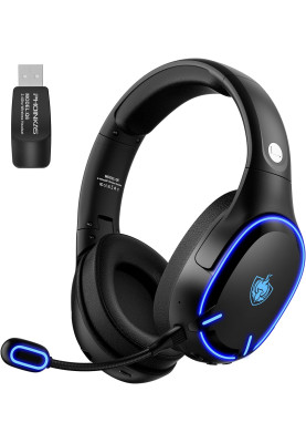 Бездротові навушники Kotion Each Q6 2.4G зі знімним мікрофоном (Чорно-синій)