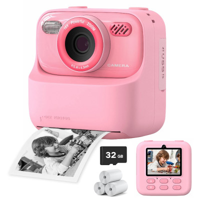 Дитяча камера миттєвого друку Instant Print Camera P79 (Рожевий) Дитяча камера миттєвого друку Instant Print Camera P79 (Рожевий)