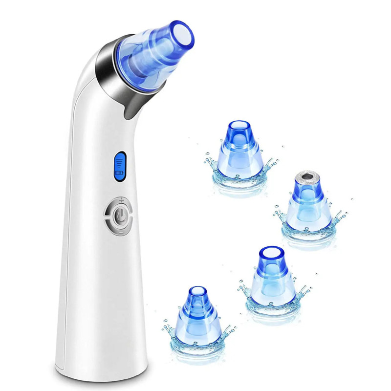 Електричний пристрій для видалення чорних цяток DYM-001 з 5 рівнями всмоктування та 4 насадками (Білий)