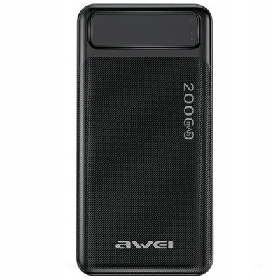Повербанк Power Bank AWEI P6K Pro 20000 mAh Type-C зі швидкою зарядкою (Чорний)