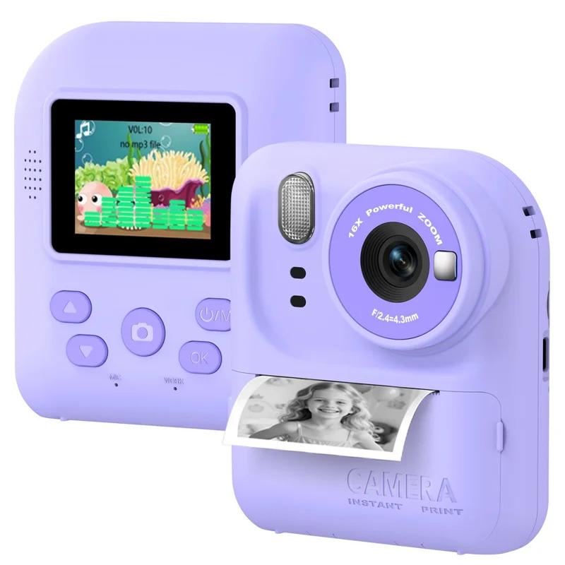 Дитяча камера миттєвого друку Instant Print Camera P89 (Фіолетовий)