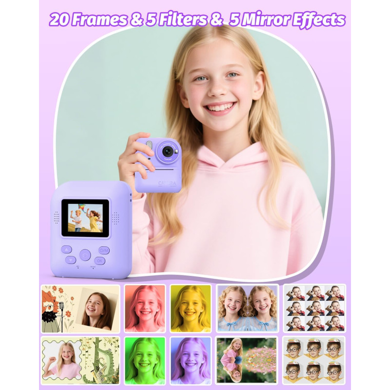 Дитяча камера миттєвого друку Instant Print Camera P89 (Фіолетовий)