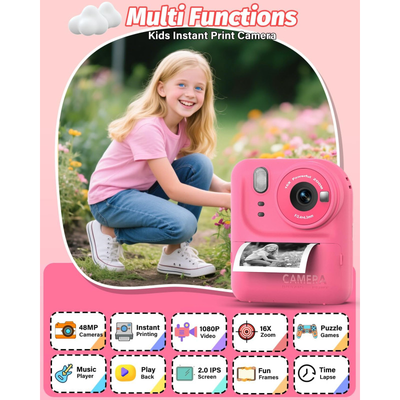 Дитяча камера миттєвого друку Instant Print Camera P89 (Червоний)