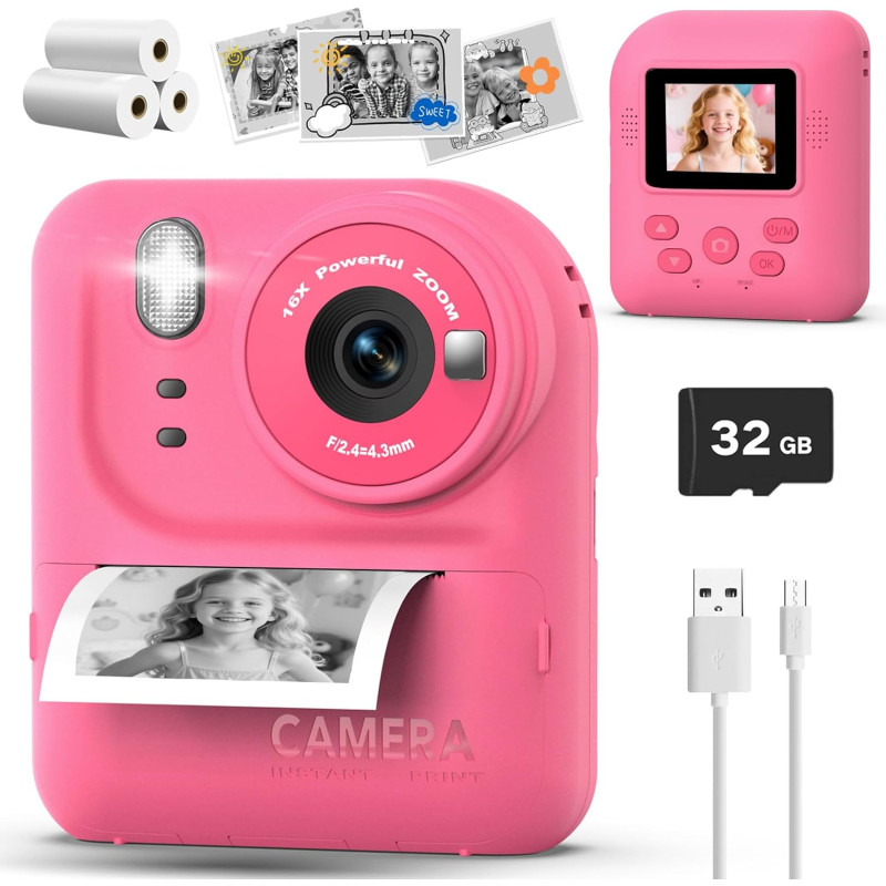Дитяча камера миттєвого друку Instant Print Camera P89 (Червоний)