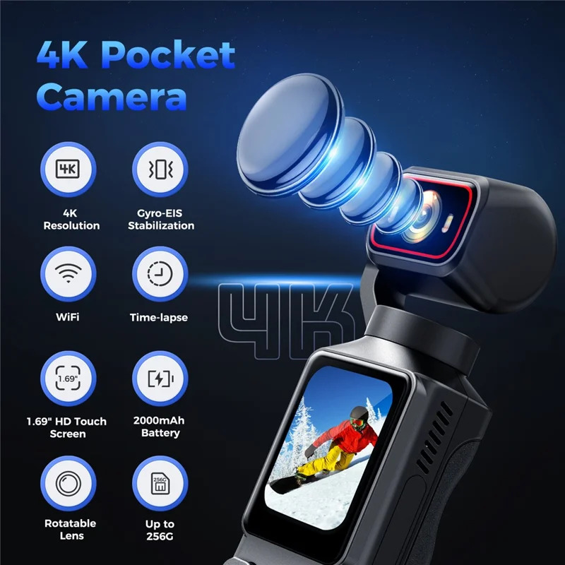 Екшн-камера L19 4K Ultra HD з Wi-Fi та стабілізацією (Чорний)