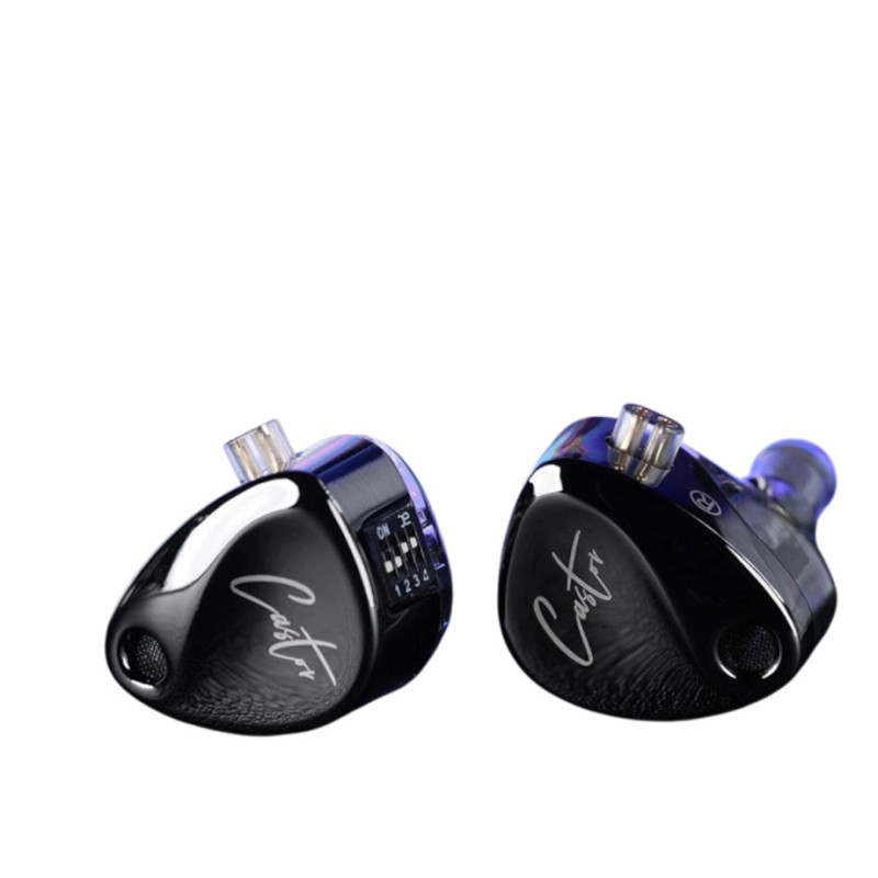 Вакуумні навушники KZ Castor Bass Hi-Fi дротові IEM з подвійним динамічним драйвером (Чорний)