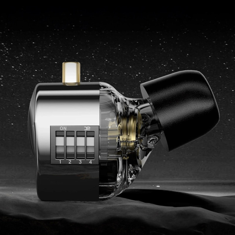 Вакуумні навушники KZ Castor Bass Hi-Fi дротові IEM з подвійним динамічним драйвером (Чорний)
