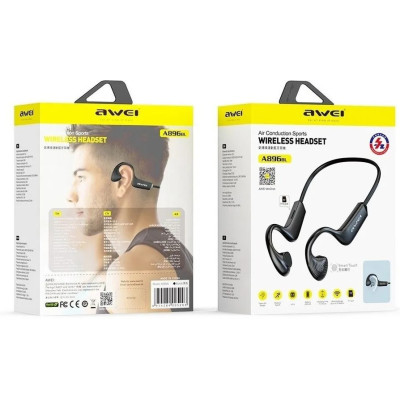 Спортивні Bluetooth навушники Awei A896BL з повітряною провідністю (Чорний)