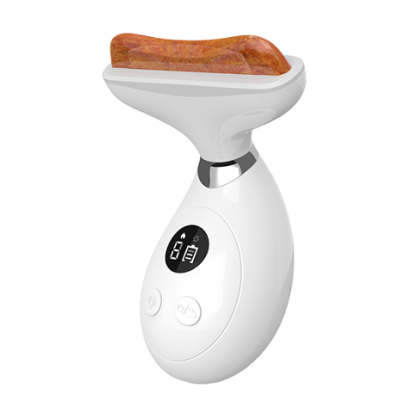 Електричний масажер Гуаша з каменю Б’янстоун для термомасажу з ефектом ліфтингу та омолодження (Білий)