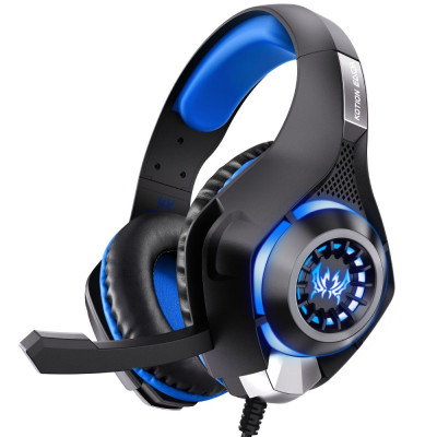 Ігрова гарнітура Kotion Each GS400 з мікрофоном і LED-підсвічуванням для ПК, PS4 та PS5 (Чорно-синій)