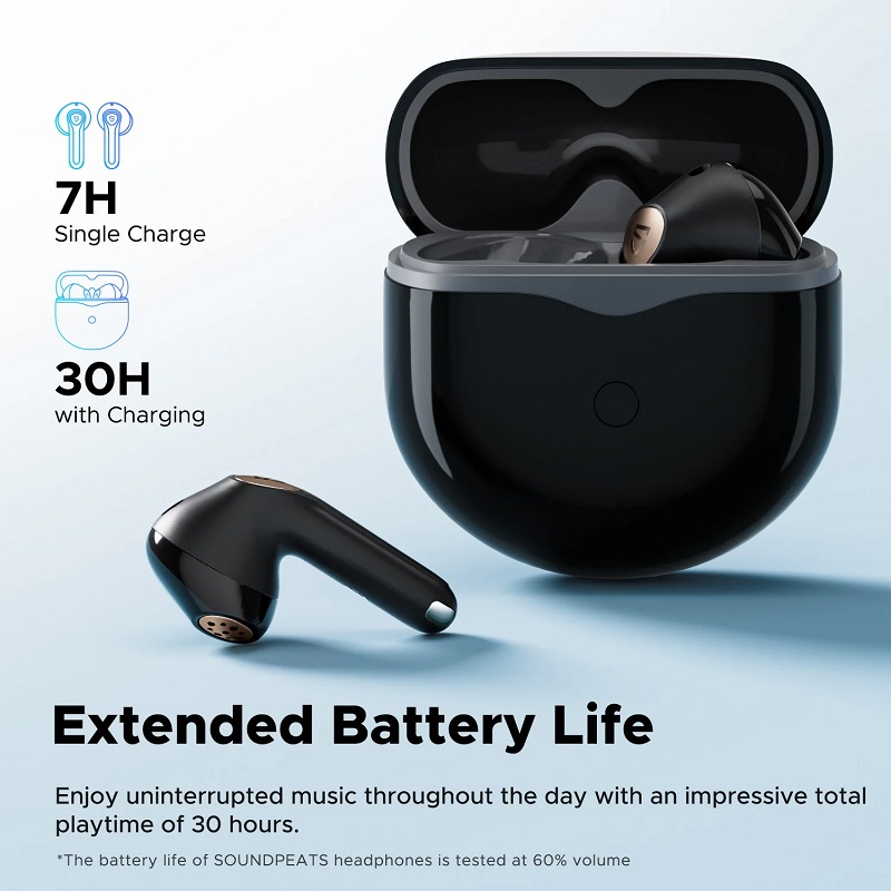Бездротові Bluetooth навушники Soundpeats Air4 Lite з підтримкою кодеку LDAC (Чорний)