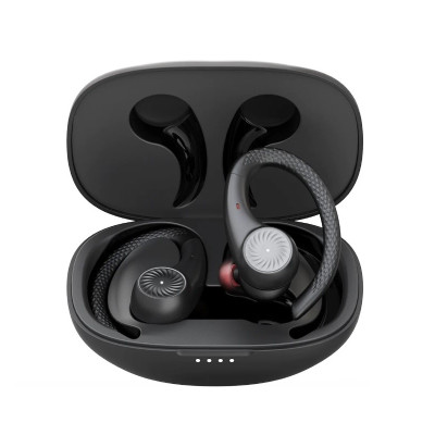 Бездротові Bluetooth навушники Tribit MoveBuds H1 BTH95 з кріпленням-гачком та вологозахистом (Чорний)