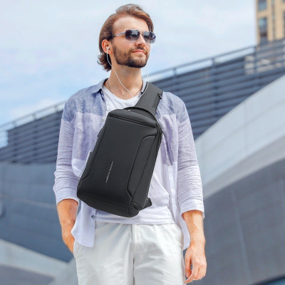 Рюкзак на одне плече Mark Ryden Mini X-Ray MR7069 із відділенням для планшета (Чорний)