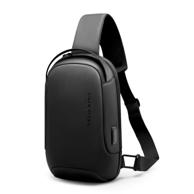 Рюкзак на одне плече Mark Ryden MR7510 із USB-портами (Чорний)