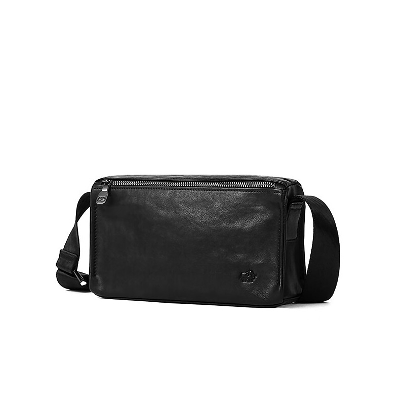 Чоловіча сумка шкіряна Bison Denim N20057-1B (Чорний)