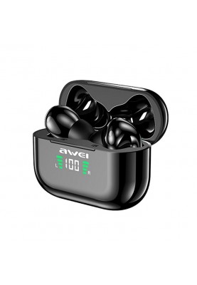 Бездротові Bluetooth навушники Awei T29P із зарядним чохлом та захистом від вологи IPX6 (Чорний)