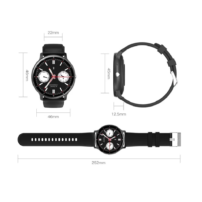 Розумний годинник Lemfo ZL02 Pro з вбудованим мікрофоном (Чорний)