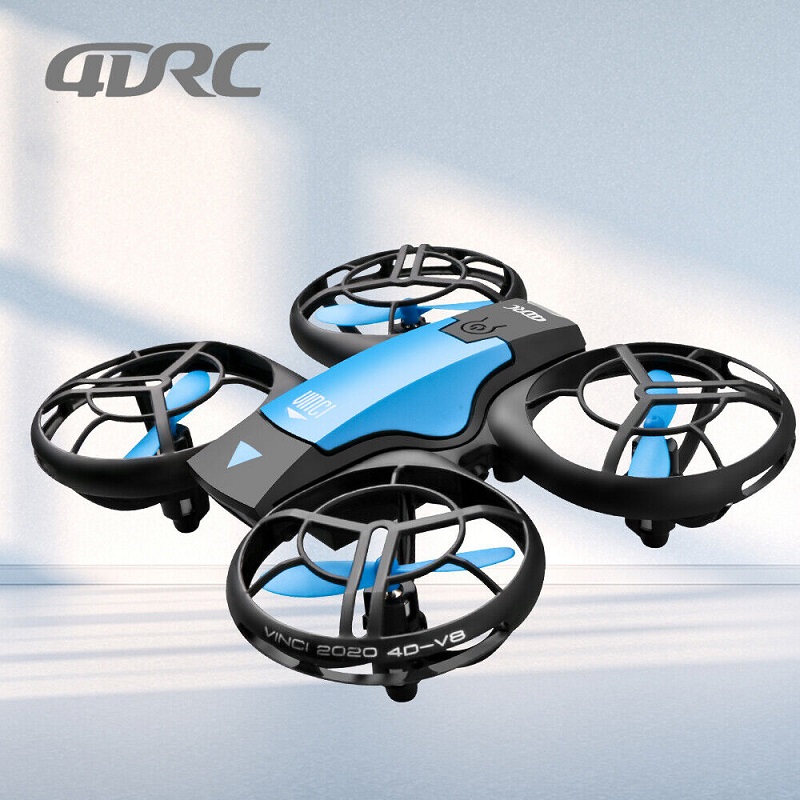 Міні квадрокоптер 4DRC Mini RC Drone V8 з камерою та можливістю робити фліпи (Синій)