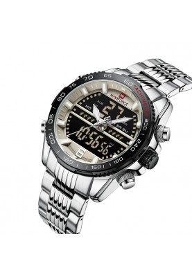 Чоловічий наручний годинник Naviforce 9195S (Сріблястий)
