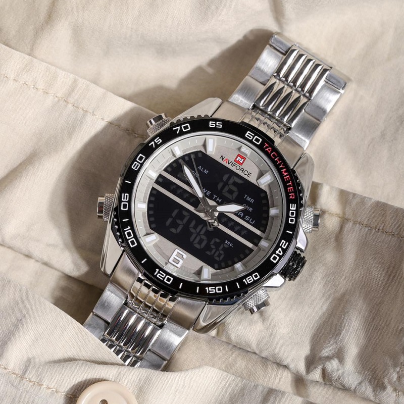 Чоловічий наручний годинник Naviforce 9195S (Сріблястий)