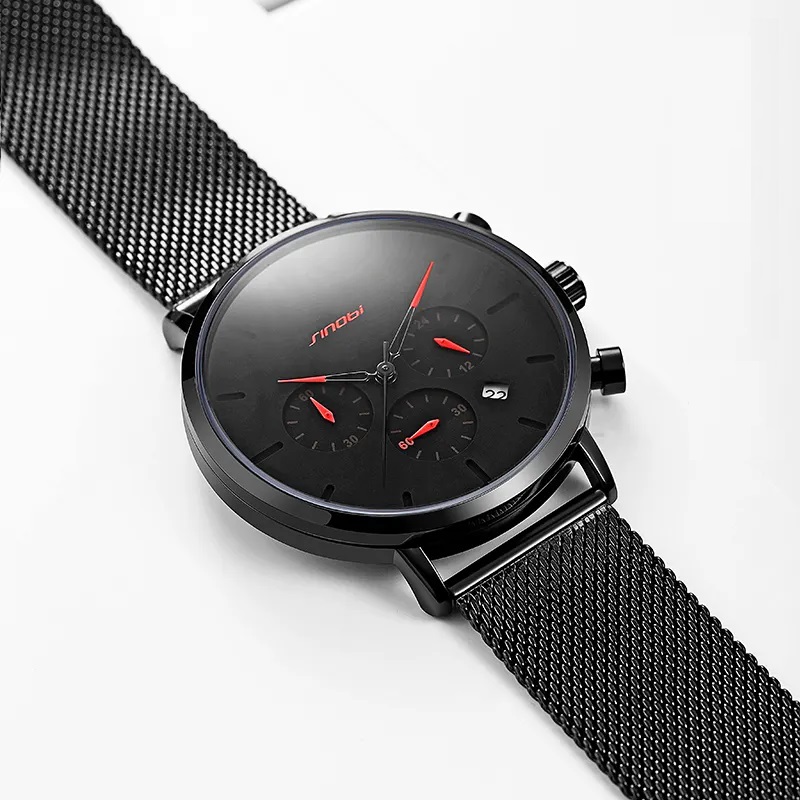 Чоловічий наручний годинник Sinobi S9807G (11S9807G02) (Чорний)