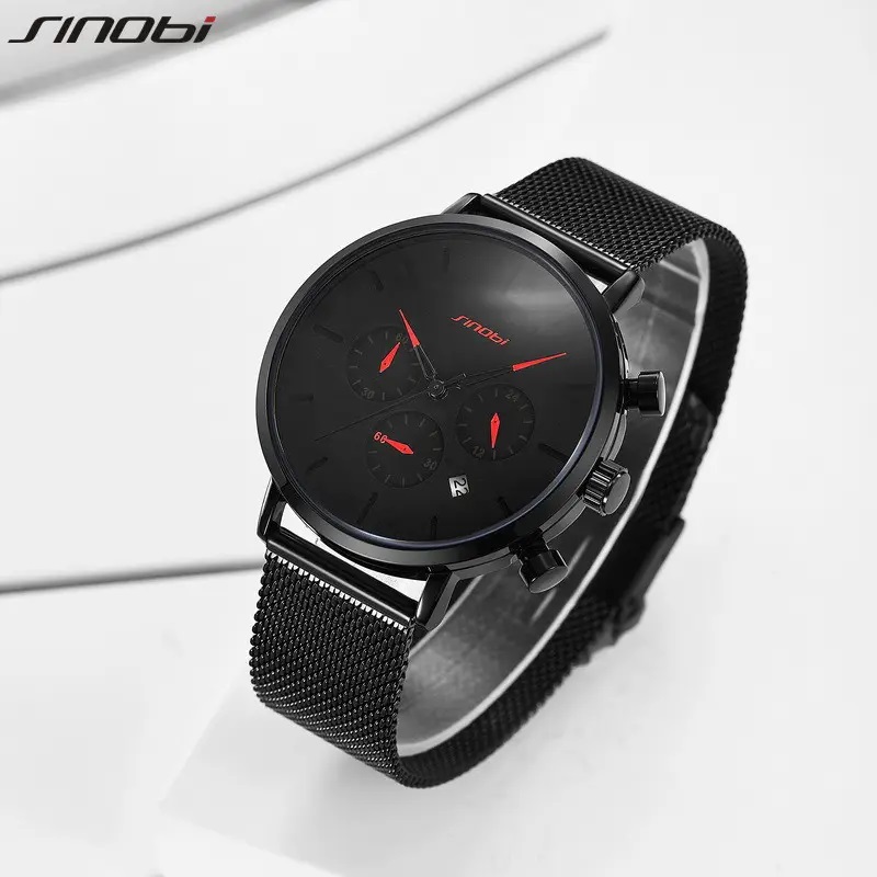 Чоловічий наручний годинник Sinobi S9807G (11S9807G02) (Чорний)