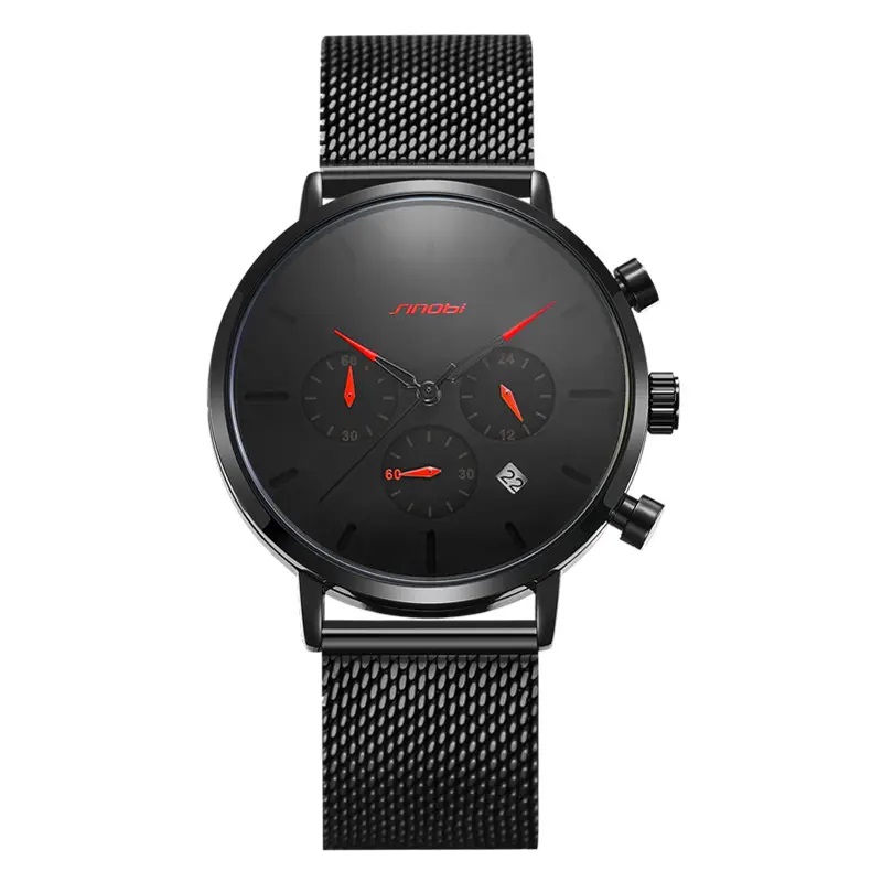 Чоловічий наручний годинник Sinobi S9807G (11S9807G02) (Чорний)