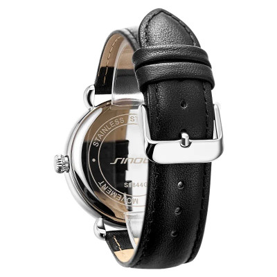Чоловічий годинник Sinobi 9844 з ремінцем з натуральної шкіри (11S9844G01) (Чорний)
