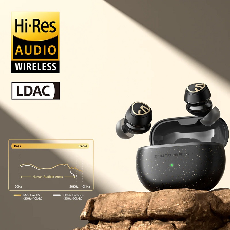 Бездротові Bluetooth навушники Soundpeats Mini Pro HS (Чорний)