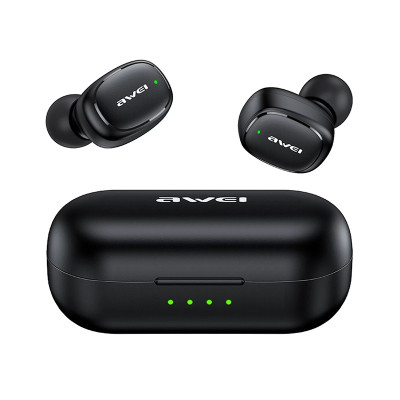 Бездротові Bluetooth навушники Awei T13 Pro із зарядним кейсом (Чорний)