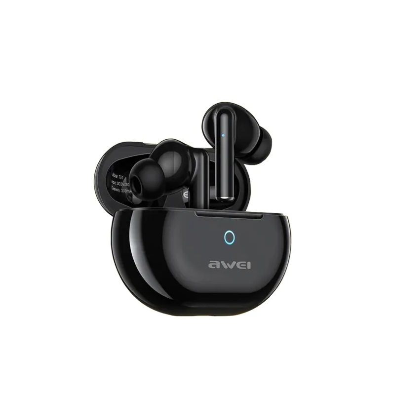 Бездротові Bluetooth навушники Awei T61 із зарядним боксом (Чорний)