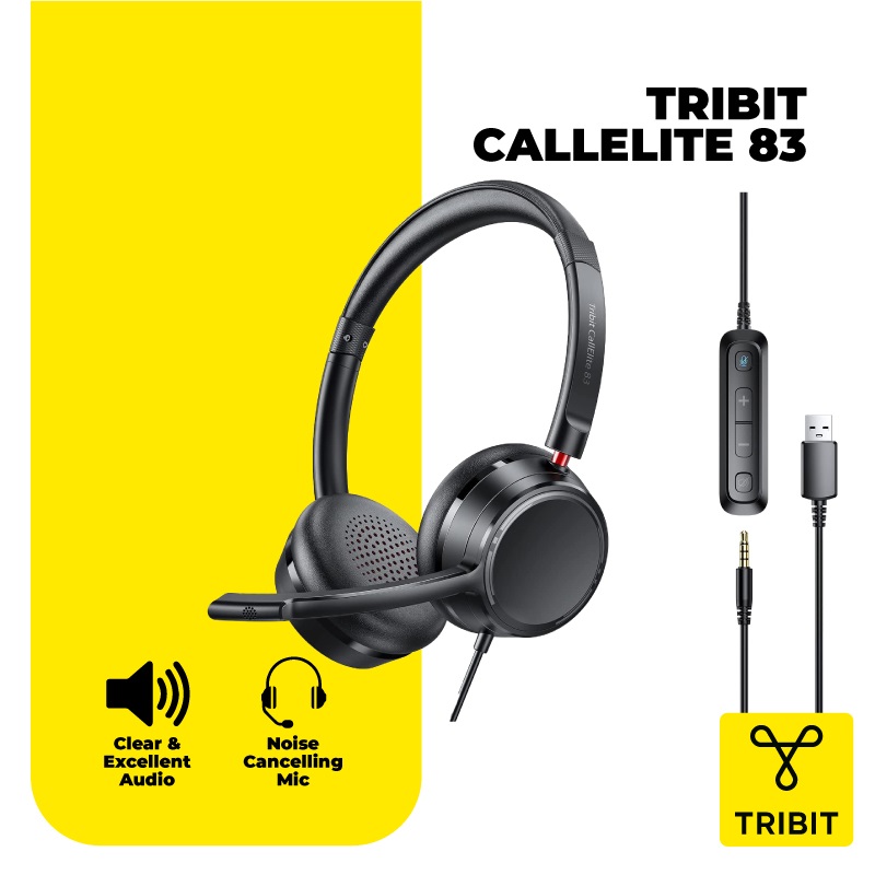 Дротові навушники Tribit CallElite BTH83 з мікрофоном і шумозаглушенням (Чорний)
