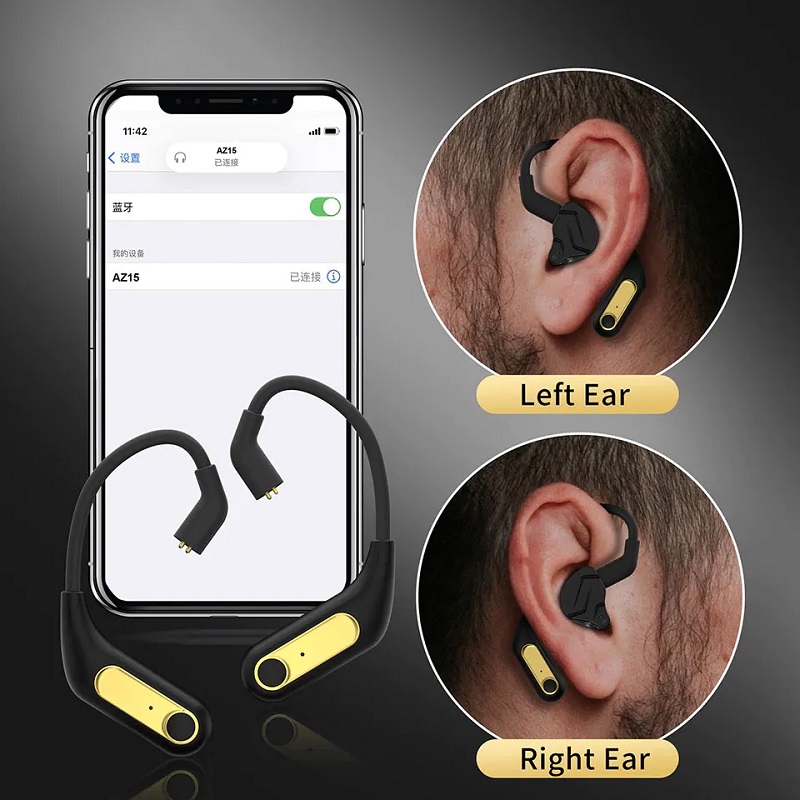 Bluetooth-модуль KZ AZ15 з завушинами та підтримкою AptX і AAC (Чорний)