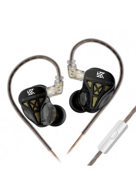 Вакуумні навушники KZ DQS з динамічними випромінювачами (Чорний)