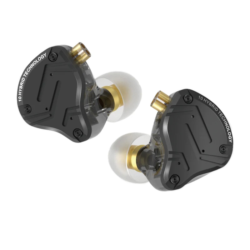 Гібридні навушники KZ ZS10 Pro X з мікрофоном (Чорний)