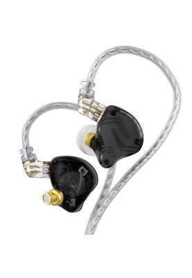 Гібридні навушники KZ ZS10 Pro X з мікрофоном (Чорний)