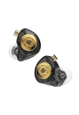 Вакуумні навушники KZ EDX Pro з подвійним динамічним випромінювачем (Чорний)