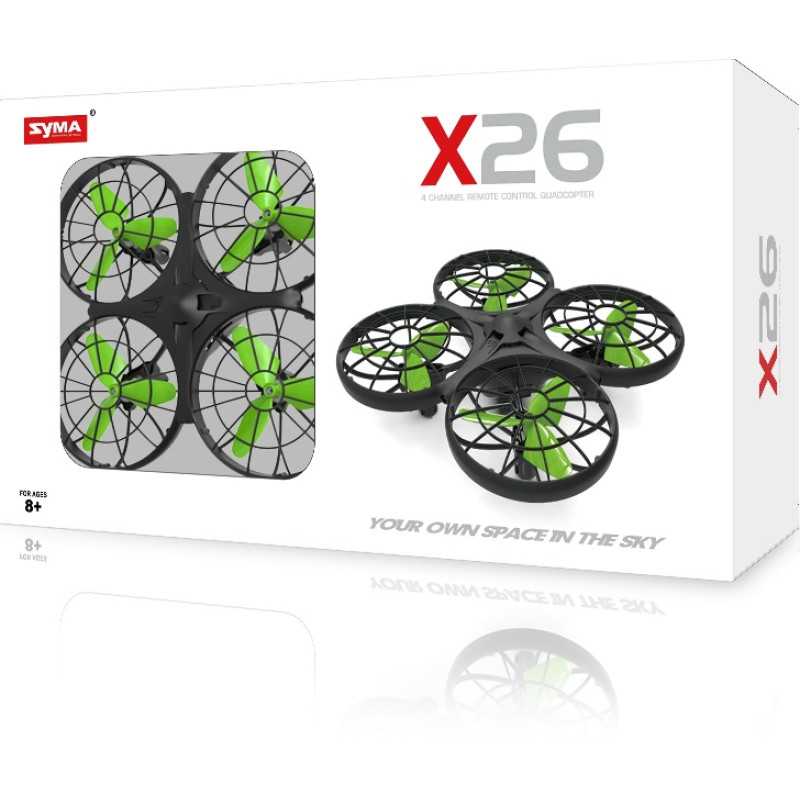 Квадрокоптер SYMA X26 MINI з функцією розпізнавання перешкод (Чорний)