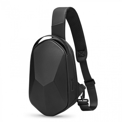 Рюкзак з однією лямкою Mark Ryden MR7507 з USB-портом та жорсткою лицьовою панеллю (Чорний)