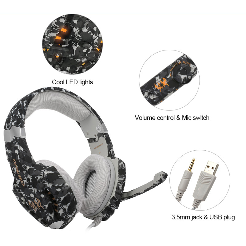 Геймерські навушники Kotion Each G9600 з підсвіткою (Чорний)