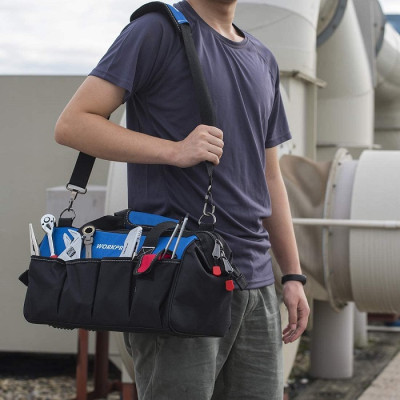 Сумка для інструментів Workpro WP281005 з регульованим плечовим ременем, 460мм (Чорний)