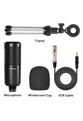 Студійний конденсаторний мікрофон Maono AU-PM360TR (Чорний)